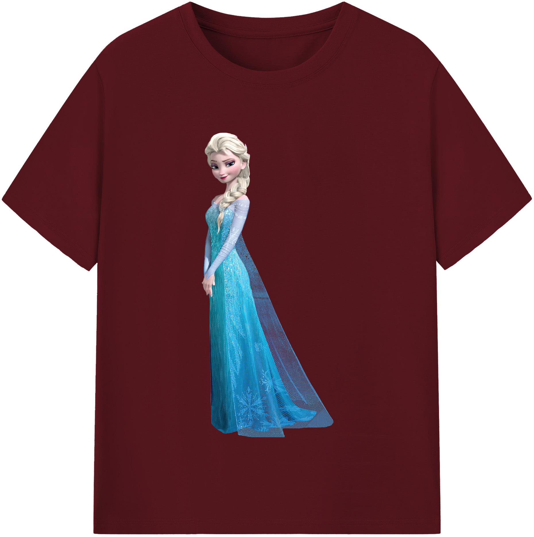 （画像用） アナと雪の女王 アンナ エルサ Frozen Anna Elsa 綿100％半袖Tシャツ（フロントプリント）